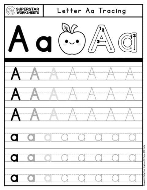 Letter Tracing Worksheets - Superstar Worksheets