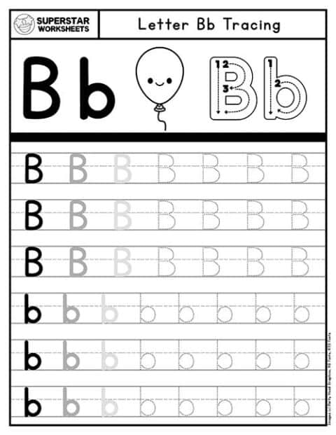 Letter Tracing Worksheets - Superstar Worksheets