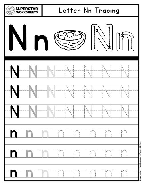 Letter N Worksheet - Superstar Worksheets