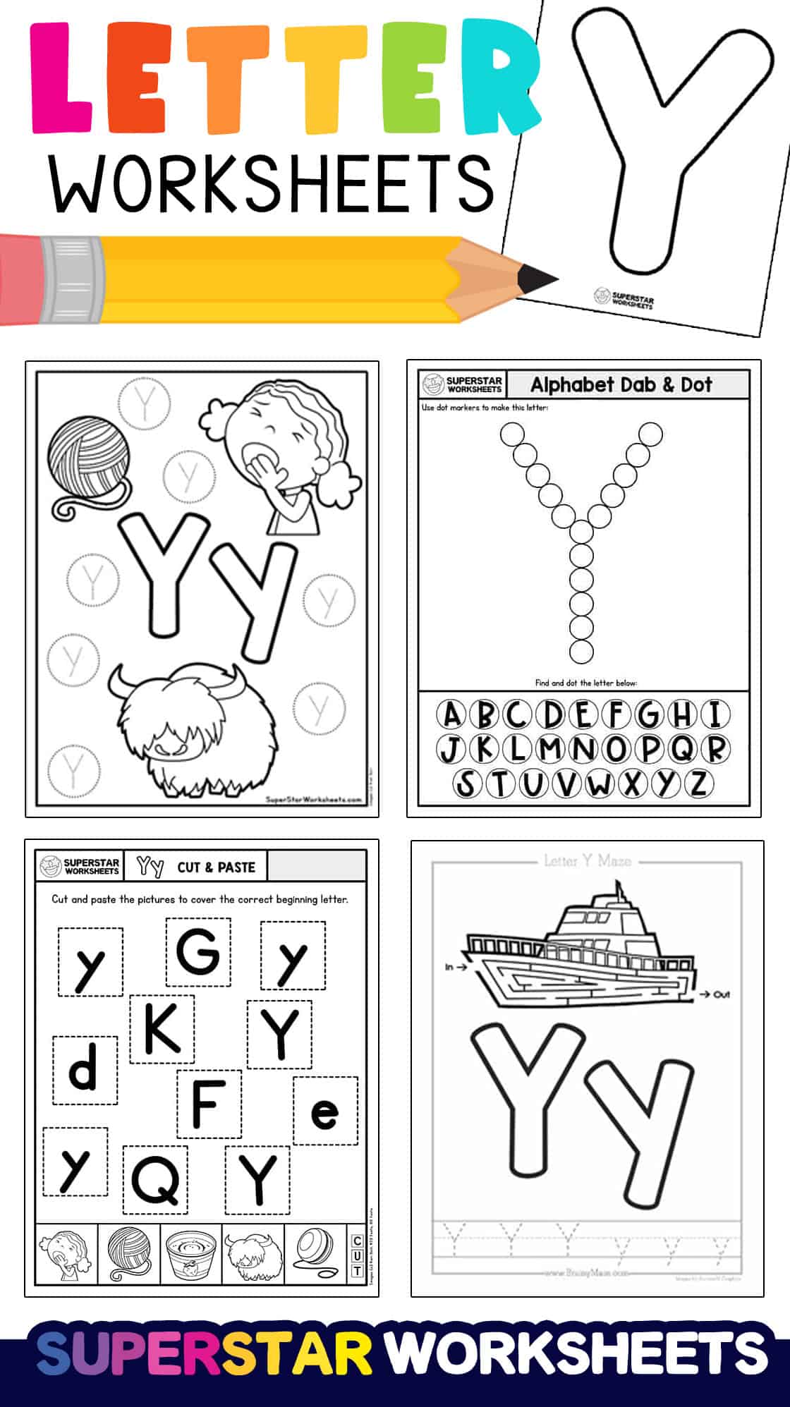 Letter Y Worksheets Superstar Worksheets