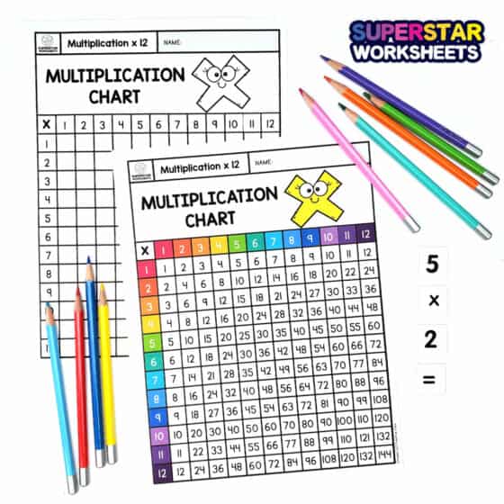 Multiplication Chart - Superstar Worksheets