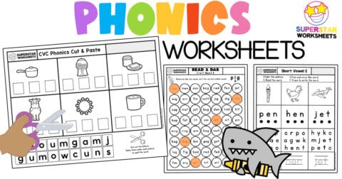 Kindergarten Phonics Worksheets - Superstar Worksheets