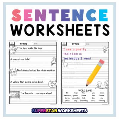 Kindergarten Writing Worksheets - Superstar Worksheets