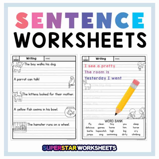 Kindergarten Writing Worksheets - Superstar Worksheets