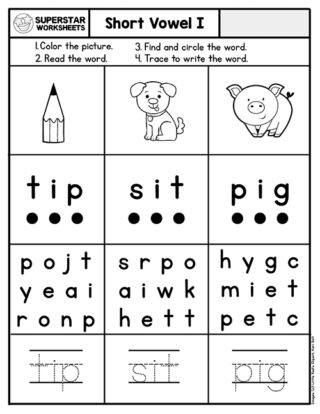 Kindergarten Phonics Worksheets - Superstar Worksheets