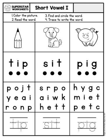 Kindergarten Phonics Worksheets - Superstar Worksheets