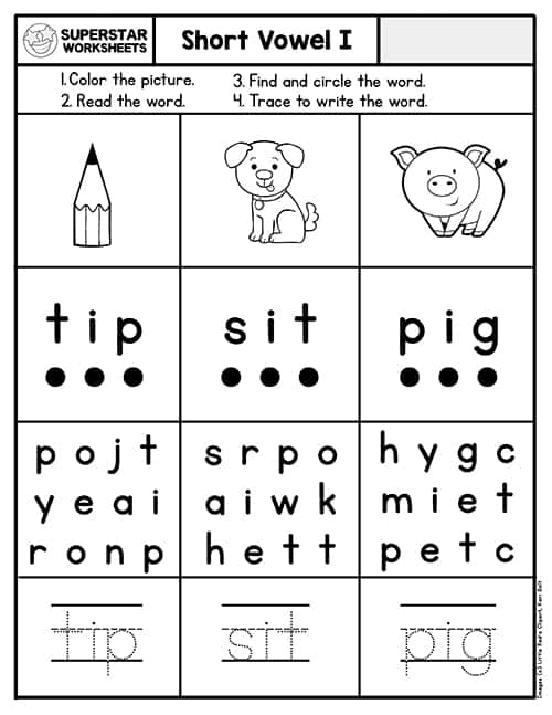 Kindergarten Phonics Worksheets - Superstar Worksheets