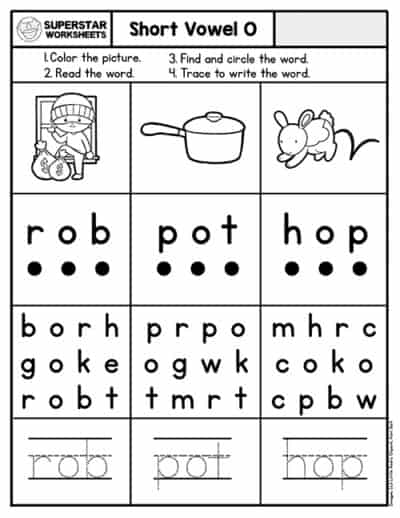 Kindergarten Phonics Worksheets - Superstar Worksheets