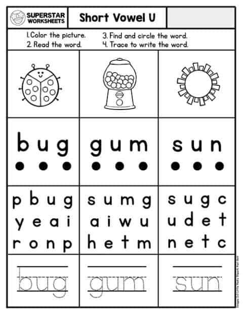 Kindergarten Phonics Worksheets - Superstar Worksheets