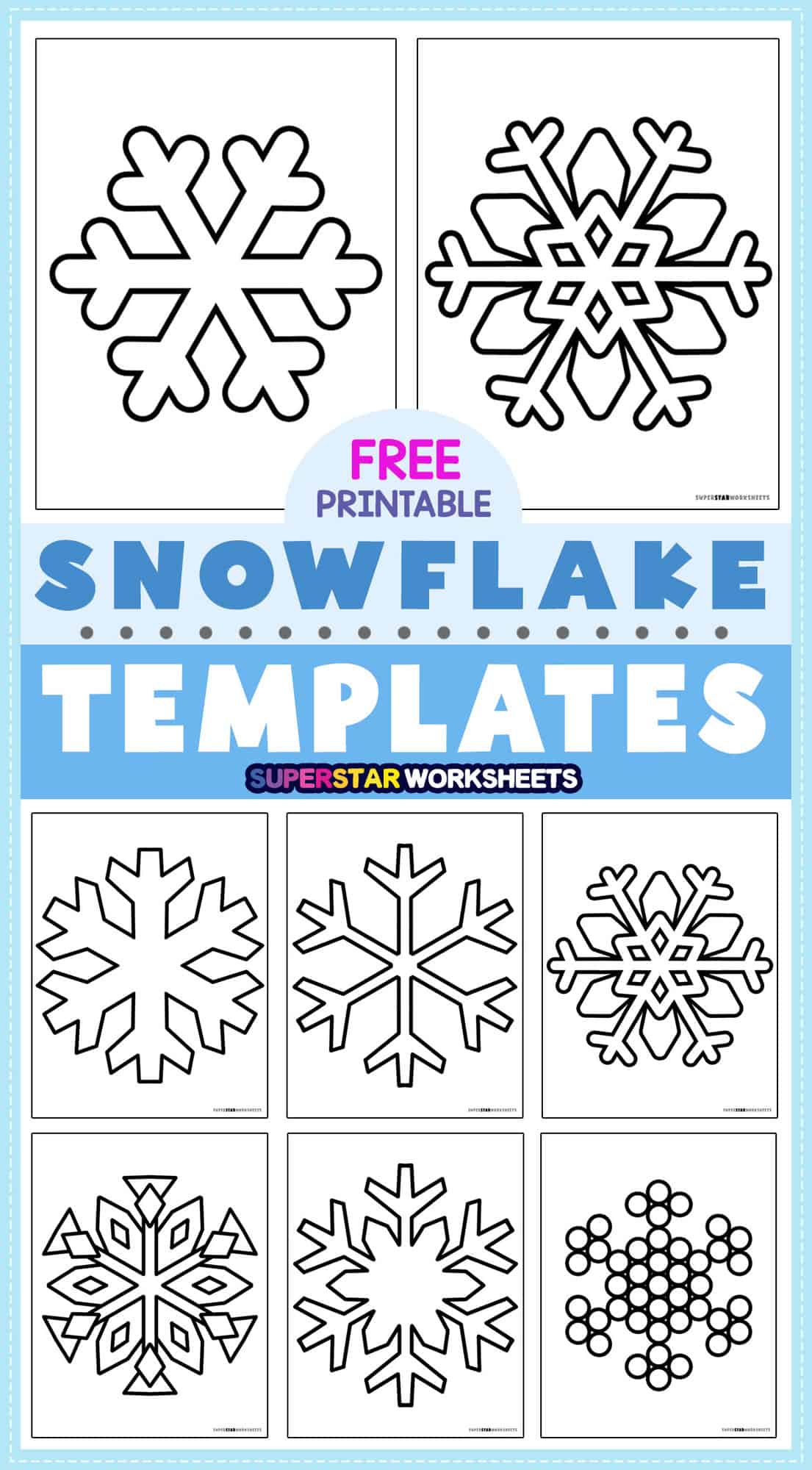 Snowflake Templates - Superstar Worksheets