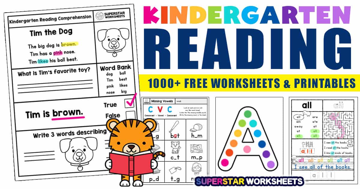 free homework worksheets for kindergarten