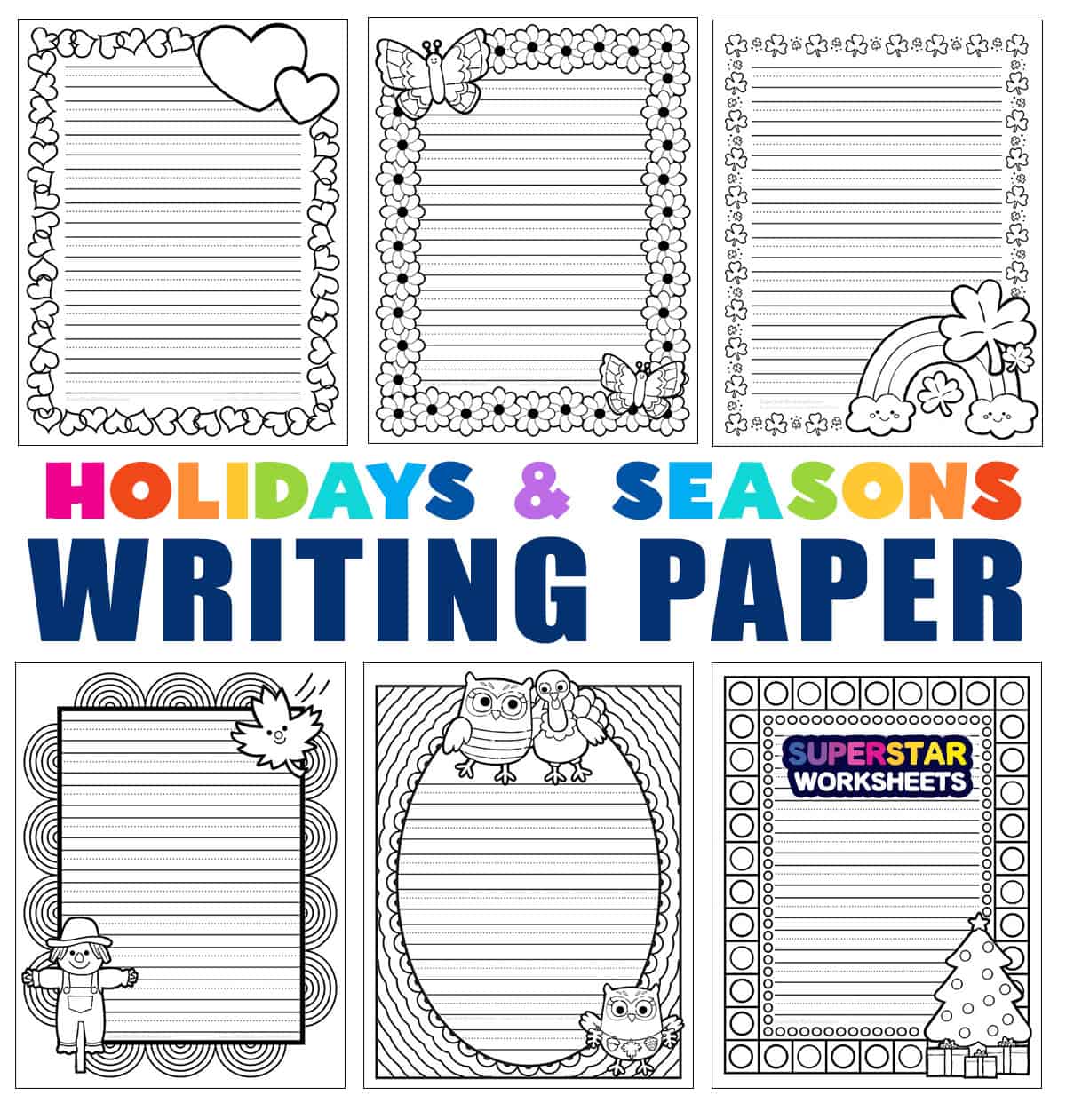 Kindergarten Writing Paper - Superstar Worksheets