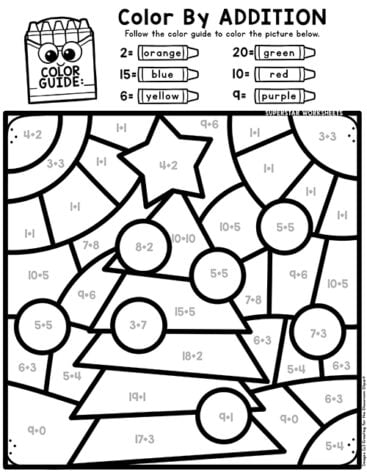 Christmas Color By Number - Superstar Worksheets