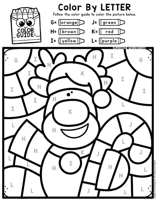 Free Printable Christmas Color by Number Worksheet - Pjs and Paint