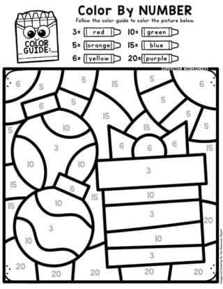 Christmas Color By Number - Superstar Worksheets