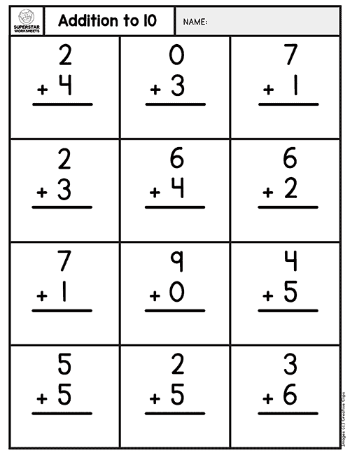 math sheets addition