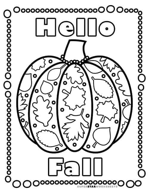 Printable Large and Small Pumpkin Coloring Page