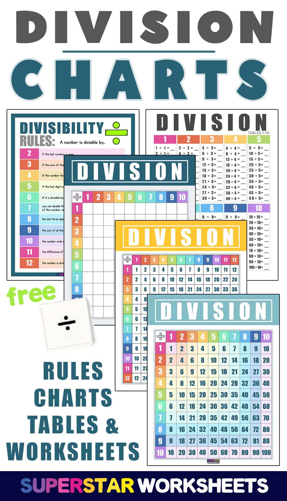 Division Chart - Superstar Worksheets