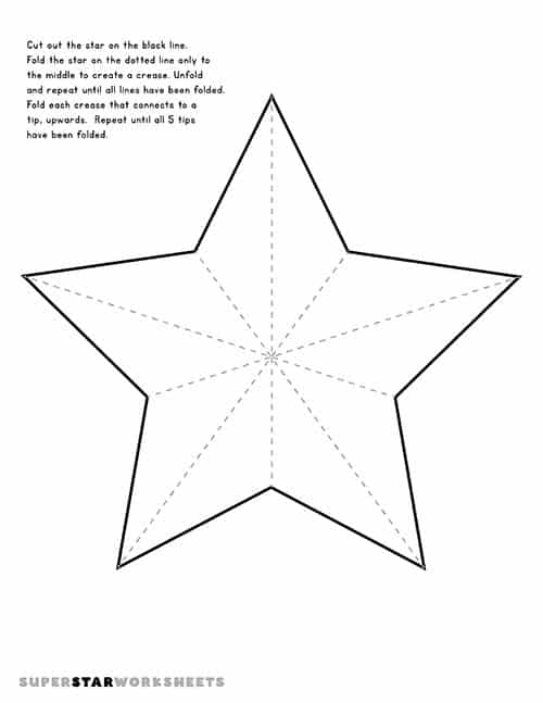 3D Paper Star Template
