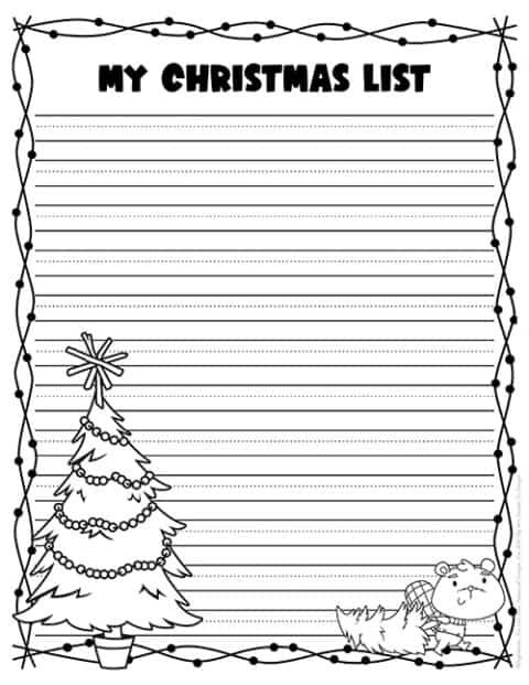 Christmas List Template - Superstar Worksheets