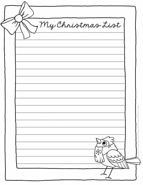 Christmas List Template - Superstar Worksheets