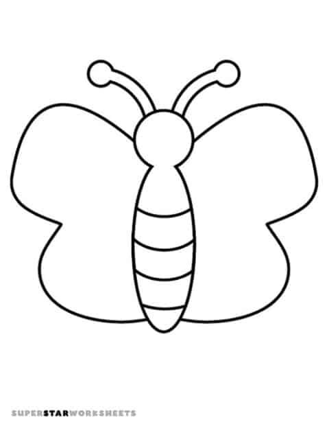 Butterfly Templates - Superstar Worksheets