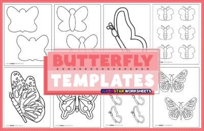 Butterfly Templates - Superstar Worksheets