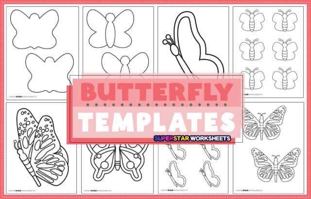 Butterfly Templates - Superstar Worksheets