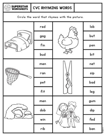 CVC Worksheets - Superstar Worksheets