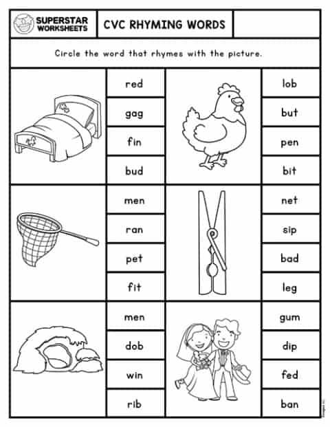 CVC Worksheets - Superstar Worksheets