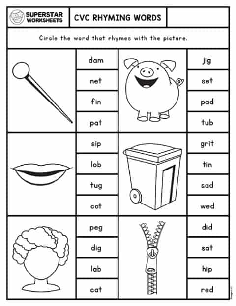 CVC Worksheets - Superstar Worksheets