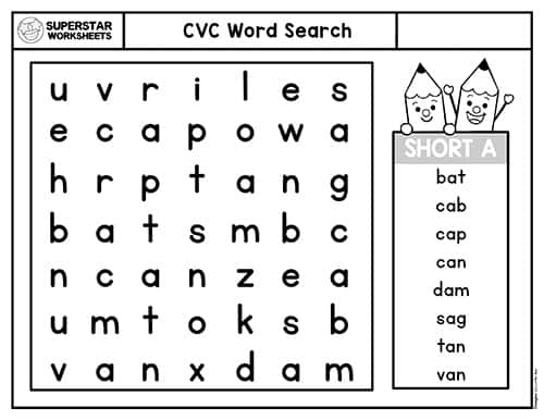 Reading Comprehension Worksheets - Let's Make CVC Words With Short A