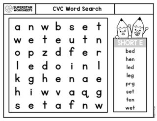 CVC Worksheets - Superstar Worksheets