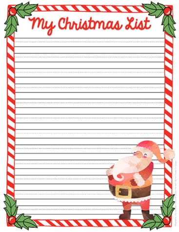 Christmas List Template - Superstar Worksheets