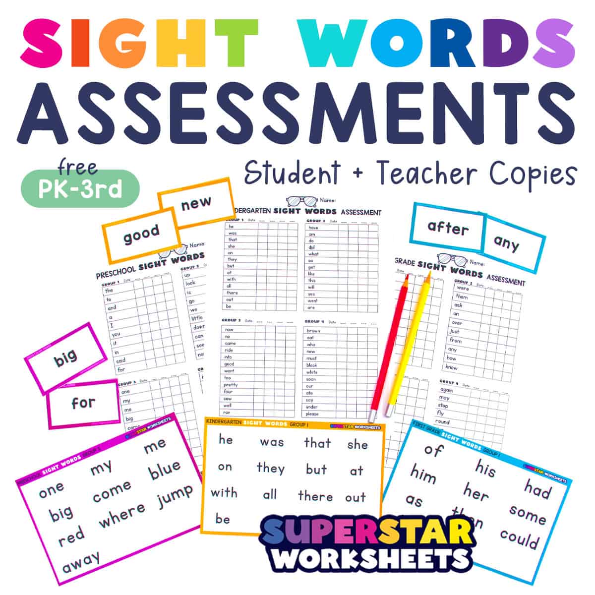 Sight Words- Fishing For Sight Words- Dolch Sight Word Lists 1-3
