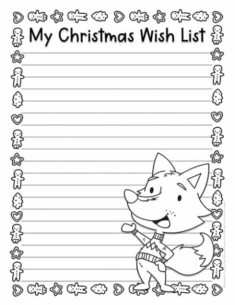 Christmas List Template - Superstar Worksheets