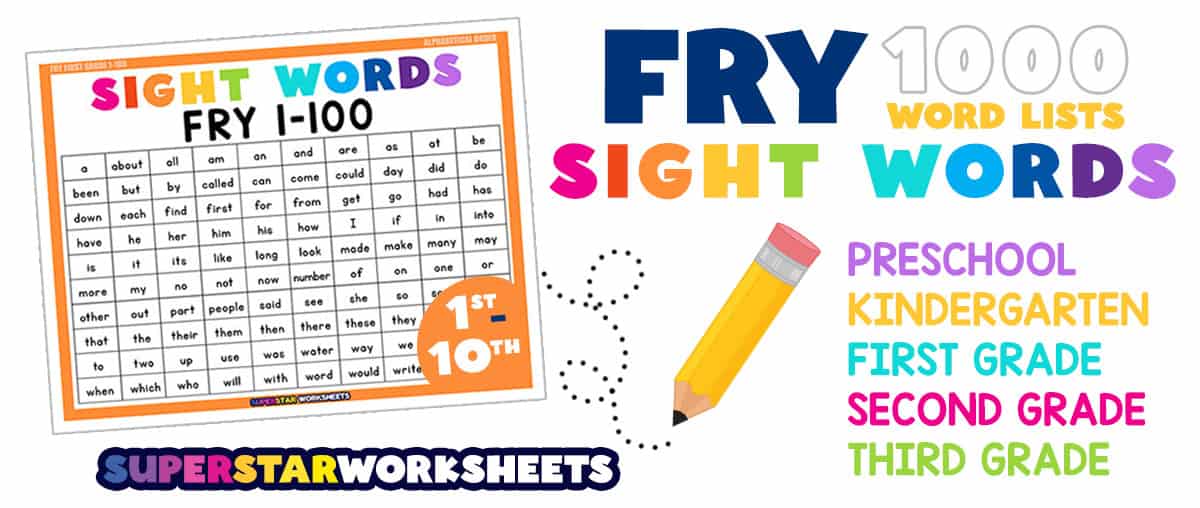 Fry Sight Words - Superstar Worksheets