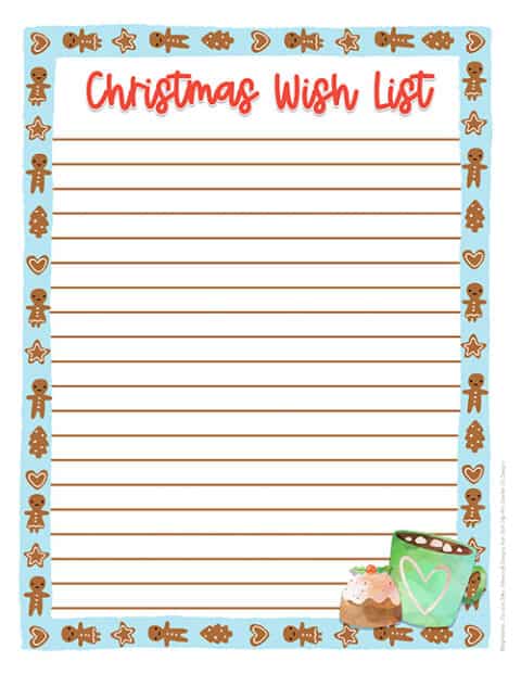 Christmas List Template - Superstar Worksheets