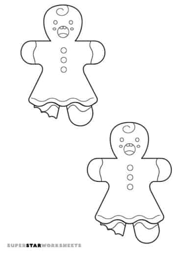 Gingerbread Man Template - Superstar Worksheets