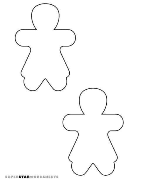 Gingerbread Man Template - Superstar Worksheets