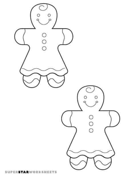 Gingerbread Man Template - Superstar Worksheets