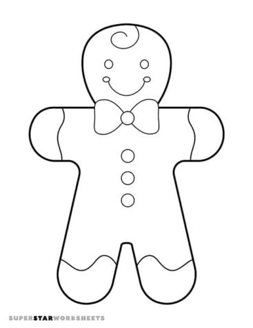 Gingerbread Man Template - Superstar Worksheets