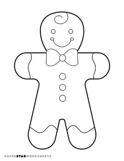 Gingerbread Man Template - Superstar Worksheets