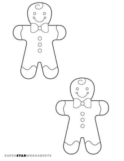 Gingerbread Man Template - Superstar Worksheets