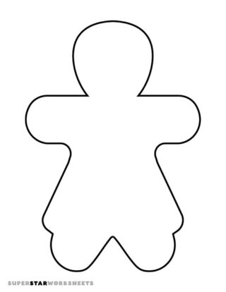 Gingerbread Man Template - Superstar Worksheets