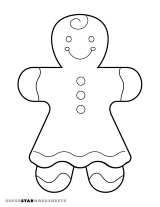 Gingerbread Man Template - Superstar Worksheets