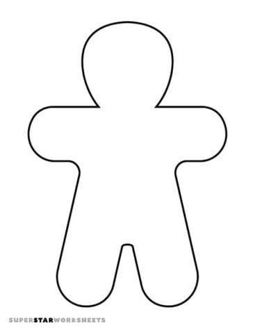 Gingerbread Man Template - Superstar Worksheets