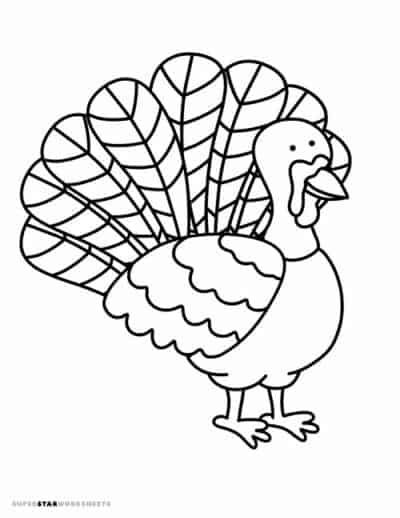 Turkey Coloring Pages - Superstar Worksheets