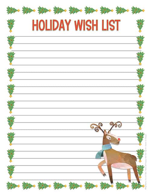 Christmas Wish List Printable Template for Kids, Editable Holiday