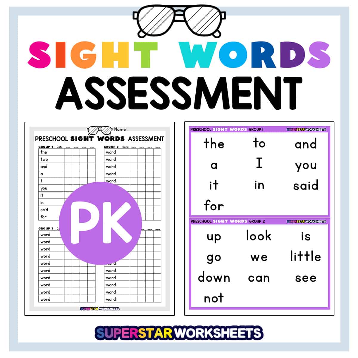 Preschool Sight Words Assessment